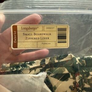 Longaberger Paprika Small Boardwalk Basket Zippered‎ Liner #2808227